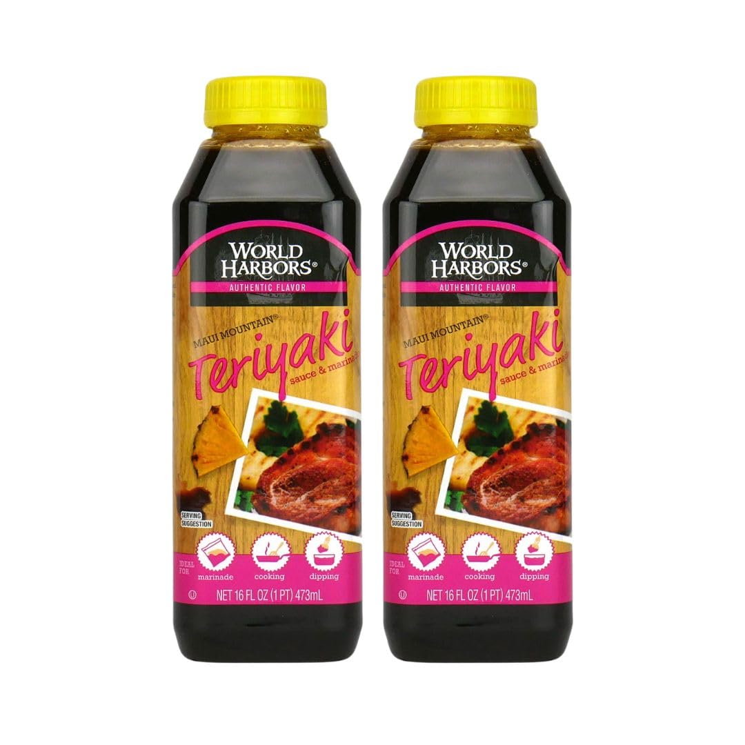 World Harbors Maui Mountain Teriyaki Sauce bottle ready for glazed grilled meats