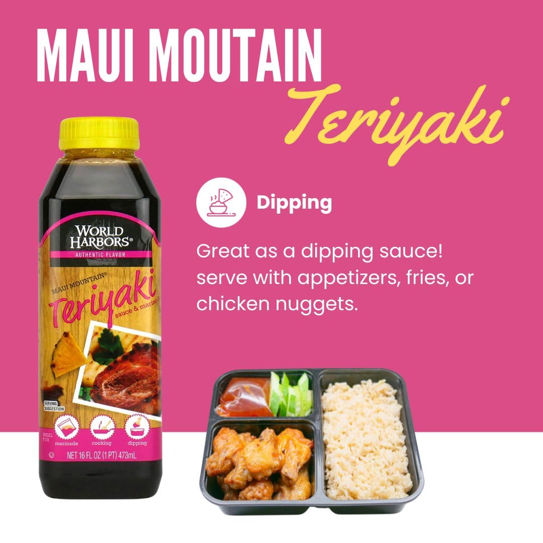 Salmon glazed with World Harbors Maui Mountain Teriyaki Sauce
