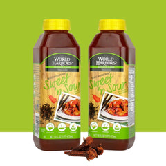 Pouring World Harbors Maui Sweet and Sour sauce to highlight easy glazing for meats