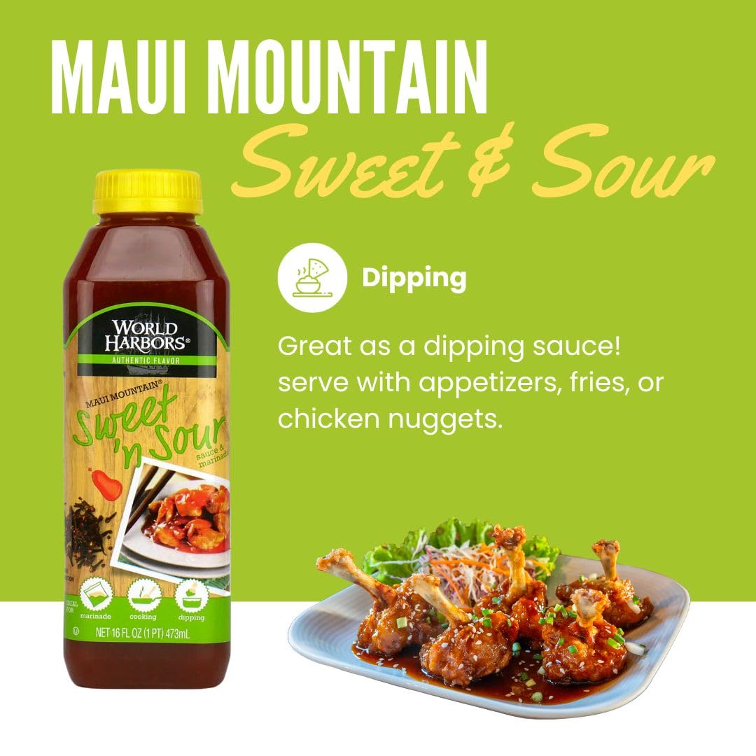 World Harbors Maui Sweet and Sour Sauce seafood dish with glossy sauce.