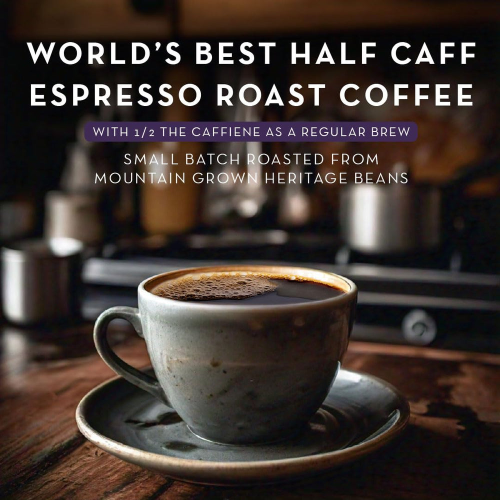 World's Best Half Caff compat-keurig-pods-hero for quick single-serve espresso.