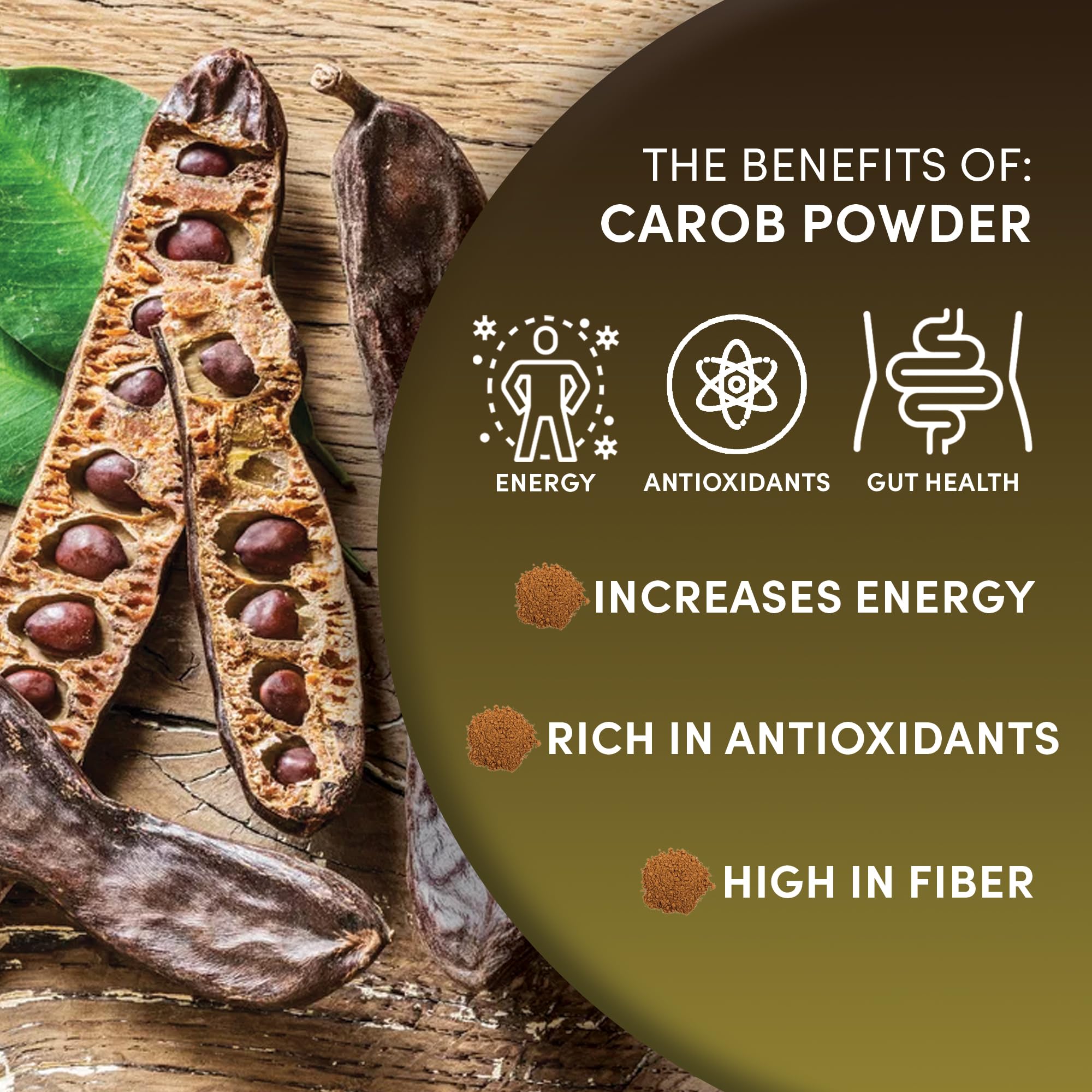 Worldwide Botanicals organic carob powder 1 lb packaging in pantry