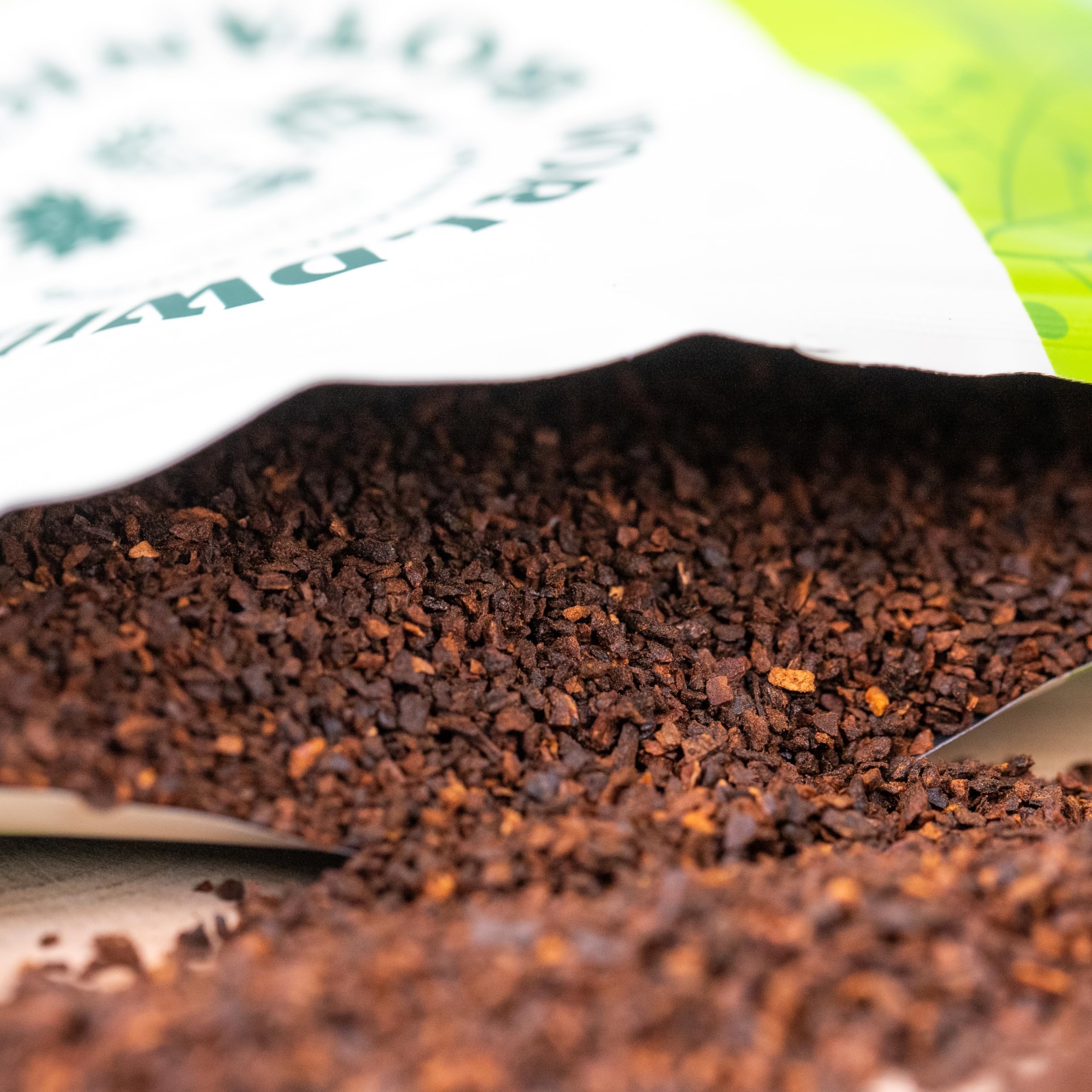Worldwide Botanicals chicory ground ready for pour-over or tea-style brew