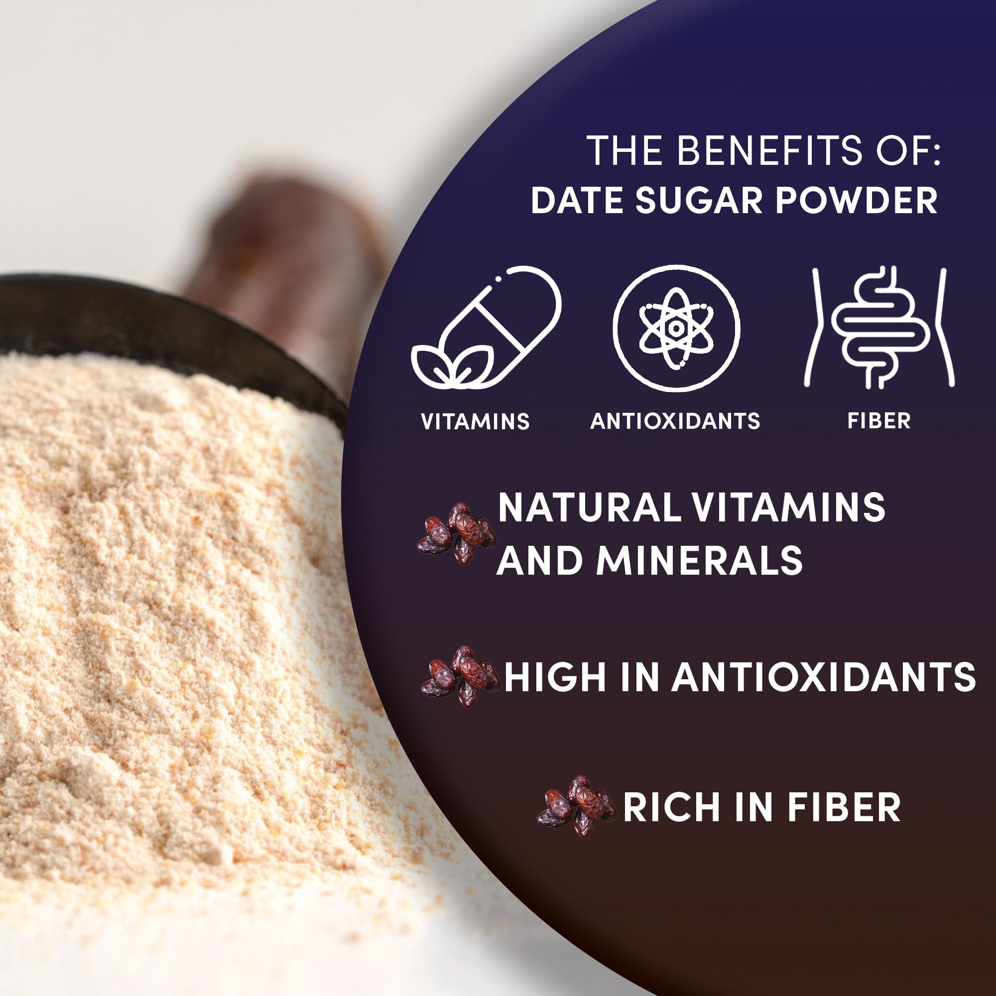 Worldwide Botanicals gluten-free date sugar label, suitable for gluten-free desserts.