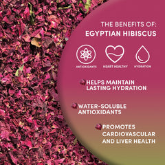 Worldwide Botanicals hibiscus tea served hot in a cup with lemon wheel.