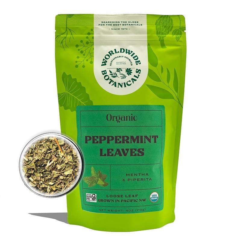 Worldwide Botanicals kosher and non-GMO peppermint tea quality.