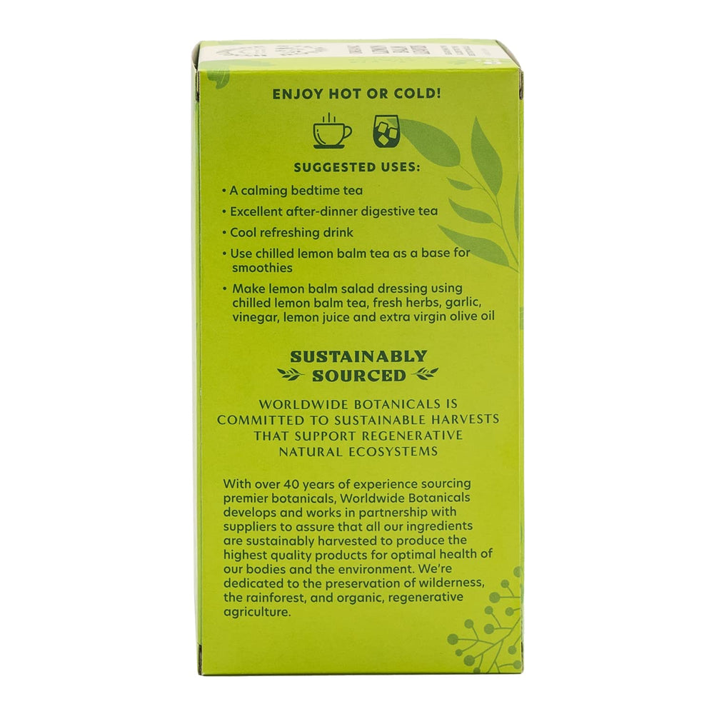 Refreshing iced lemon balm tea in a glass for warm days
