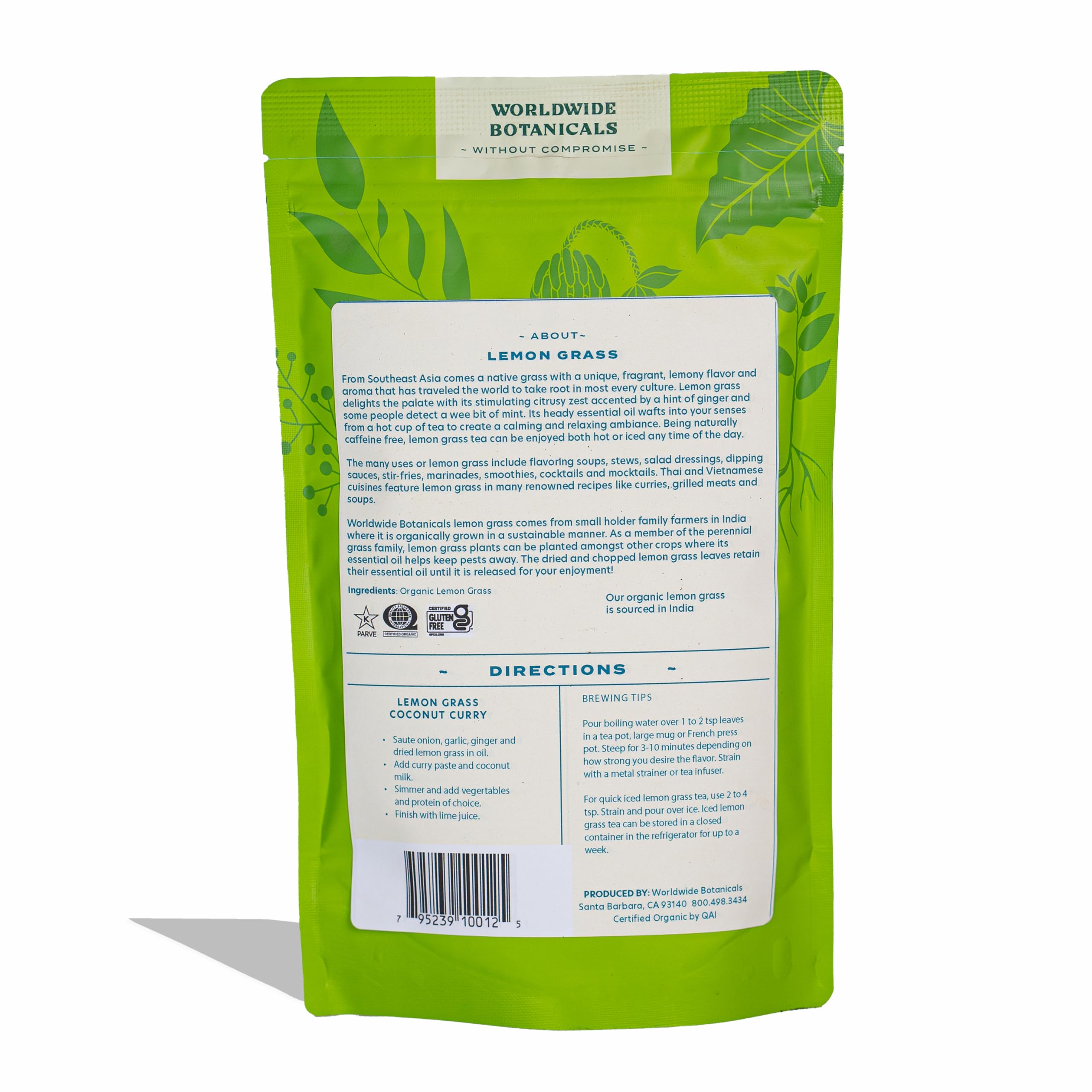 Worldwide Botanicals Lemongrass aroma fills the kitchen during steeping.