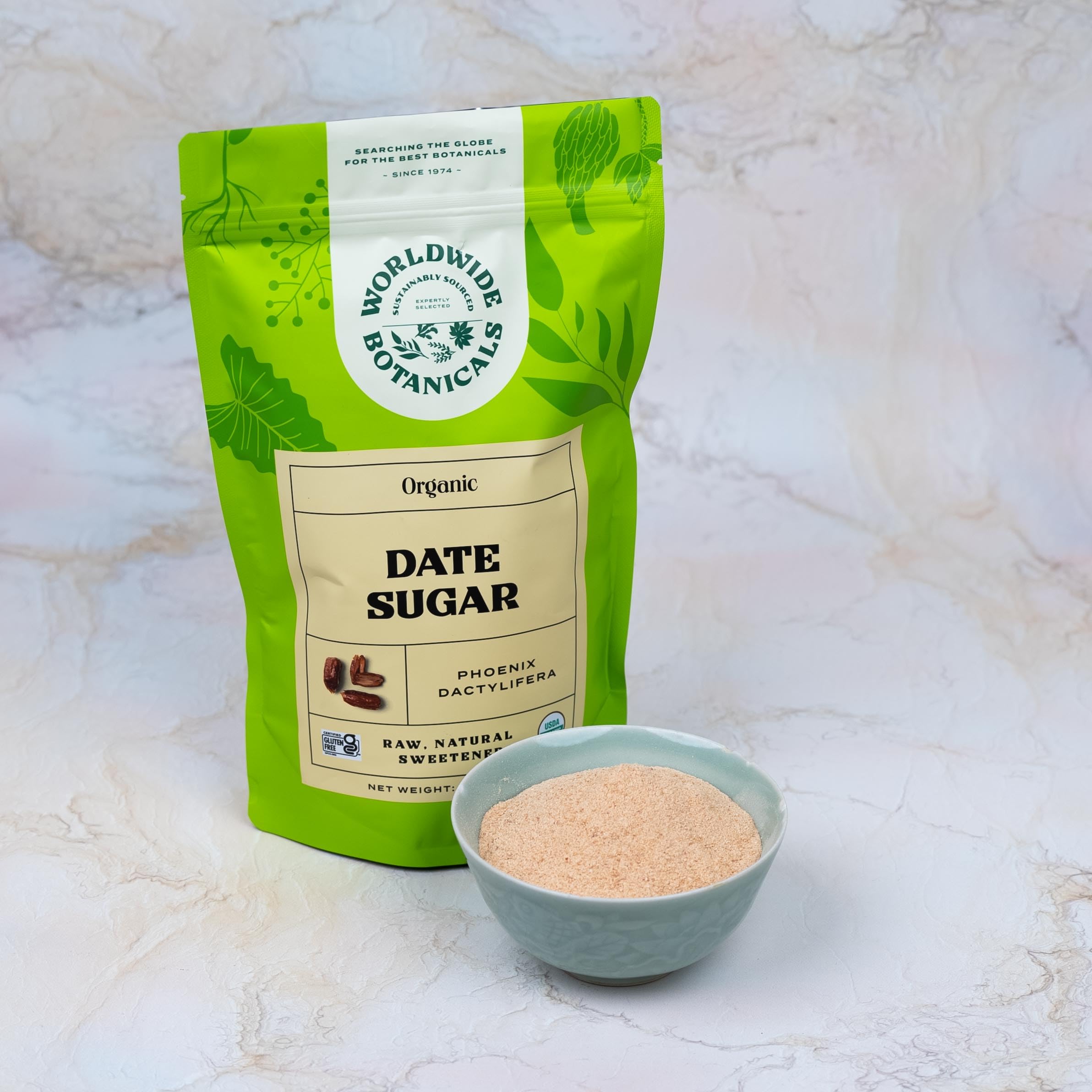 Worldwide Botanicals natural whole food sweetener, fiber-rich option for baking.