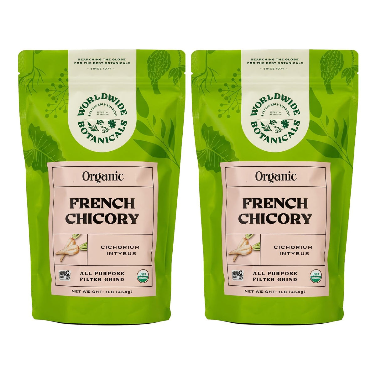 Worldwide Botanicals chicory root ground for coffee-like brew aroma