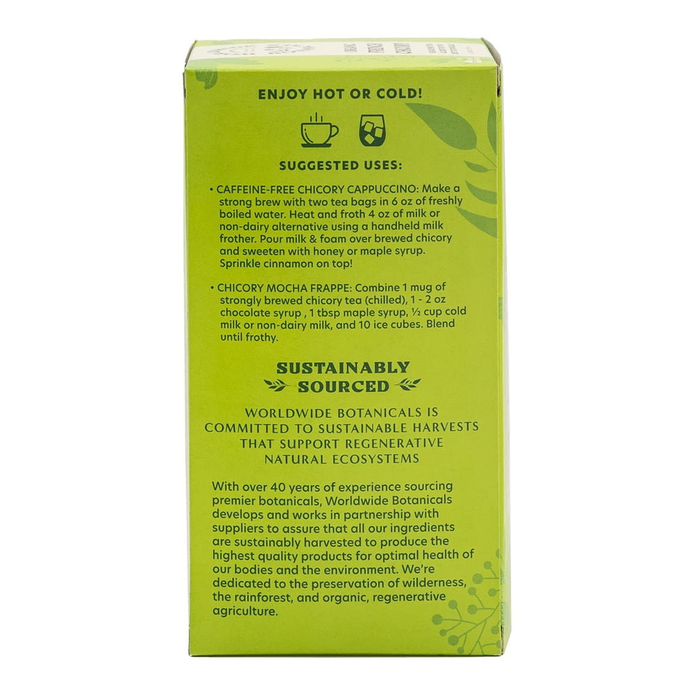 Worldwide Botanicals roasted chicory detail—rich color.