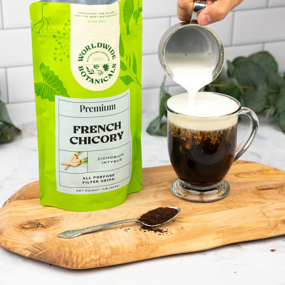 Roasted chicory root close-up showcases artisan roasting