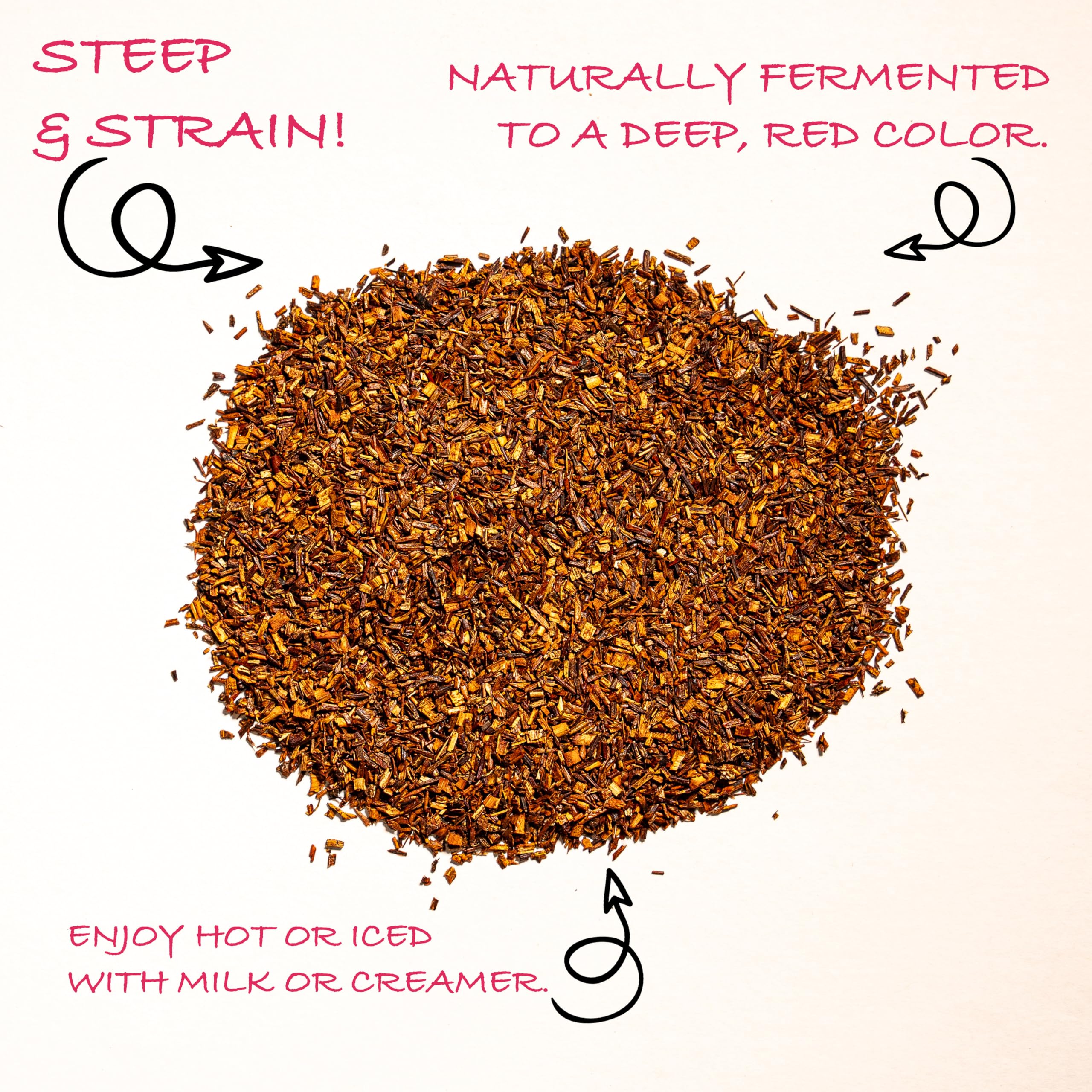 Worldwide Botanicals Rooibos Tea with resealable bag preserves freshness.