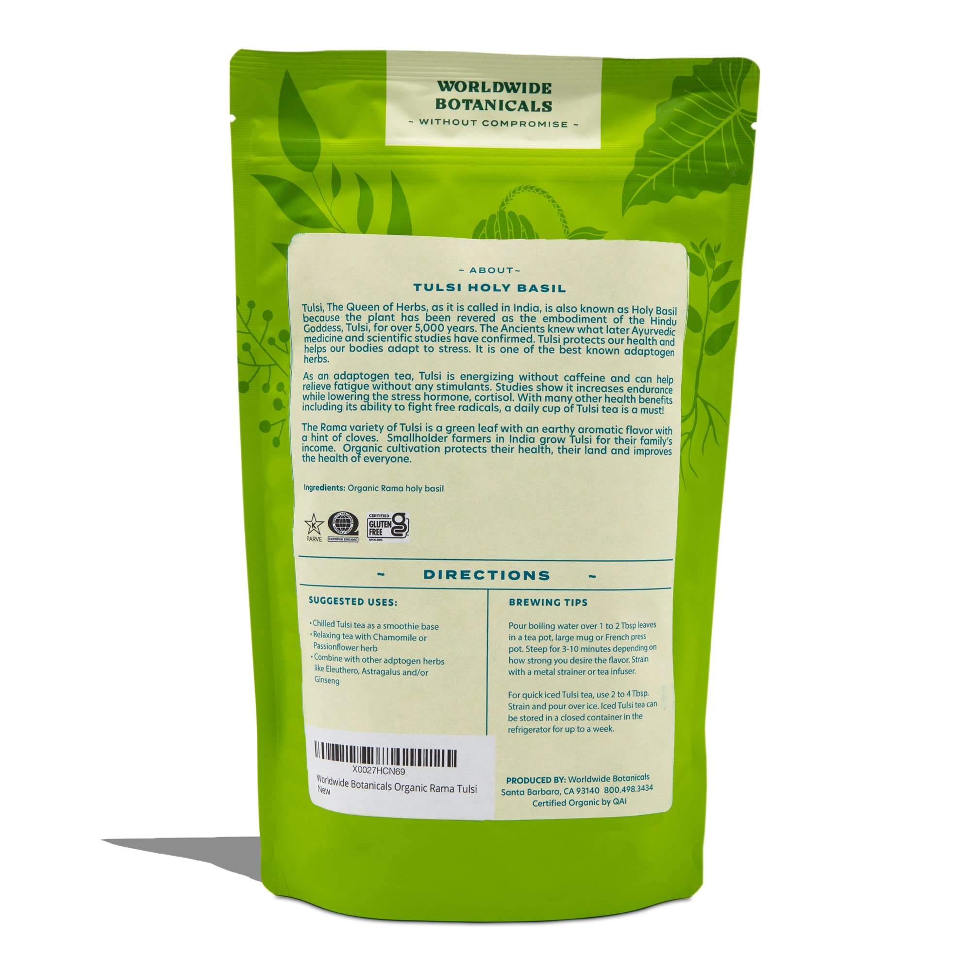 Worldwide Botanicals Tulsi Rama brew pour demonstrating easy preparation