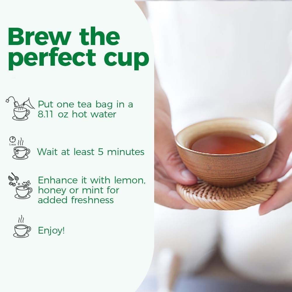 WOTIHA rosemary tea bags stack highlighting value and convenience.