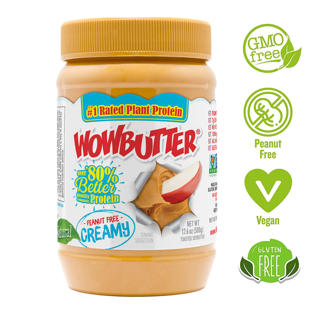 WOWBUTTER creamy spread jar with smooth texture for quick snacks