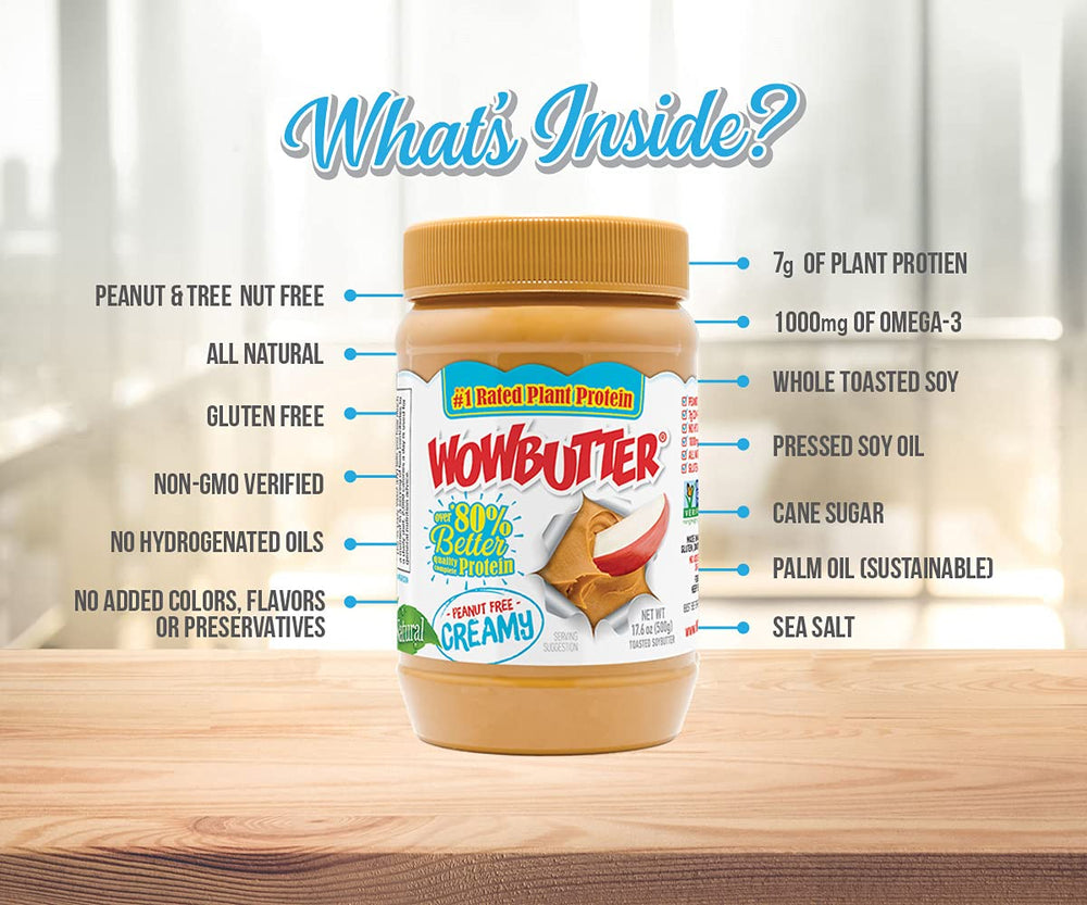 WOWBUTTER non GMO seal on label indicating natural ingredients