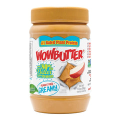 WOWBUTTER jar of creamy toasted soy spread, nut-free and vegan for school lunches