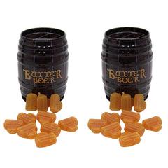 Wowser Butterbeer chewy candy in barrel tin, two 1.5 oz tins, ideal Potterhead gift.