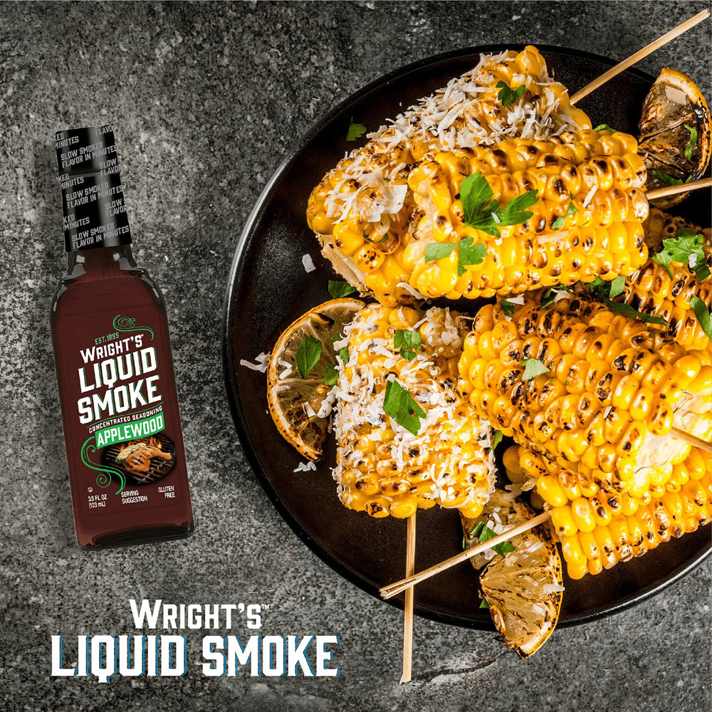 Wright's Liquid Smoke Applewood vegetables captures fast smoky finish for veggies.