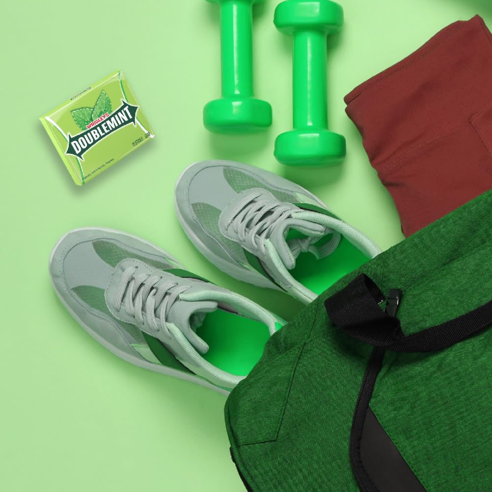 Wrigley's Doublemint back of pack reveals classic heritage and usage tips.