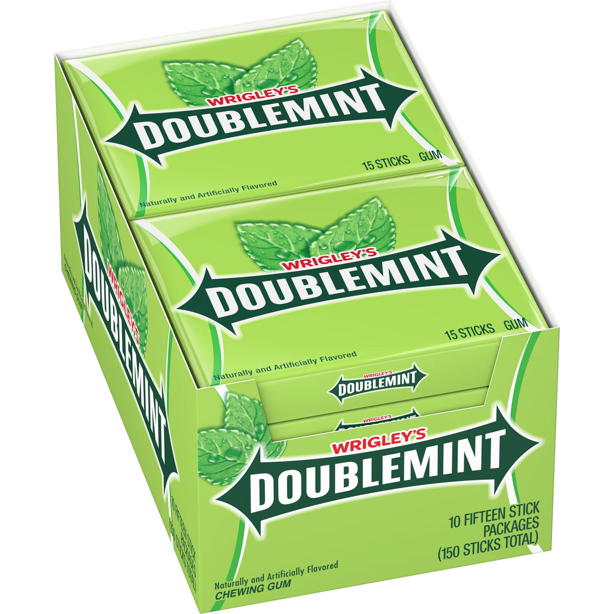 Wrigley's Doublemint front packaging showing classic mint freshness for sharing.