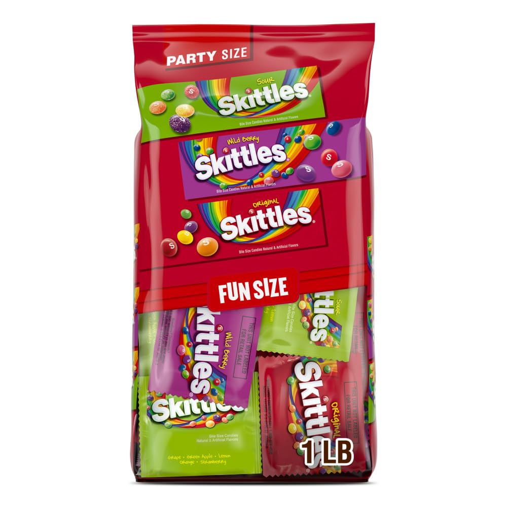 Wrigley's Skittles Christmas bag front view, perfect stocking stuffers