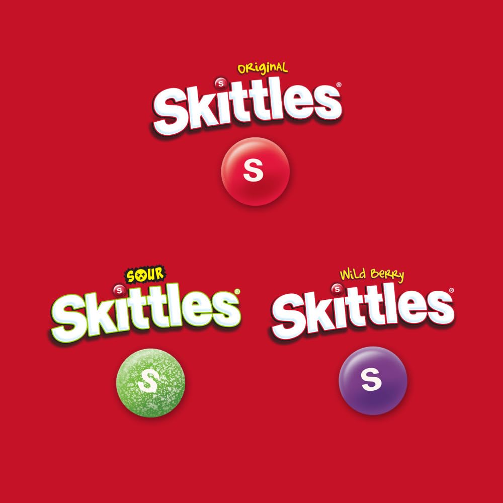 Wrigley's Skittles Christmas bag in gift basket, colorful stocking stuffer idea
