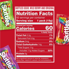 Wrigley's Skittles Original close-up, bright candies for sharing during holidays