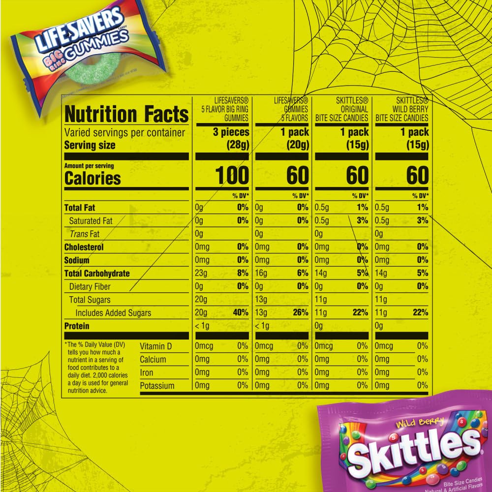 Wrigley’s SKITTLES Original fruity candy in a colorful snack.