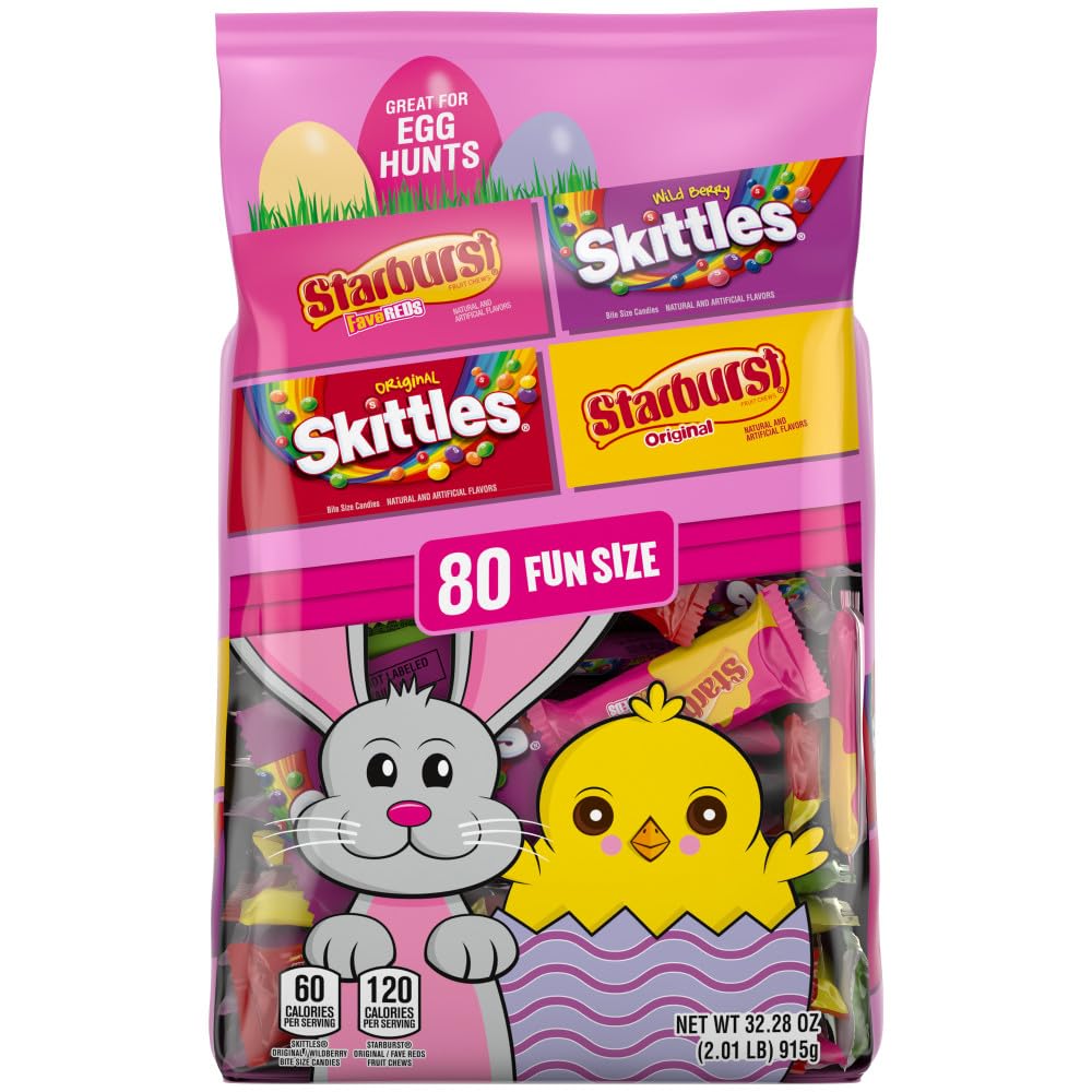 Wrigley's SKITTLES & STARBURST Easter bulk bag front view, ideal for egg filling