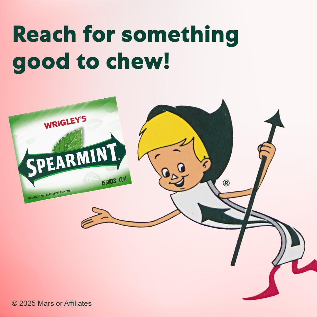 Wrigley's Spearmint bulk pack sits neatly on the desk for quick breath refresh.