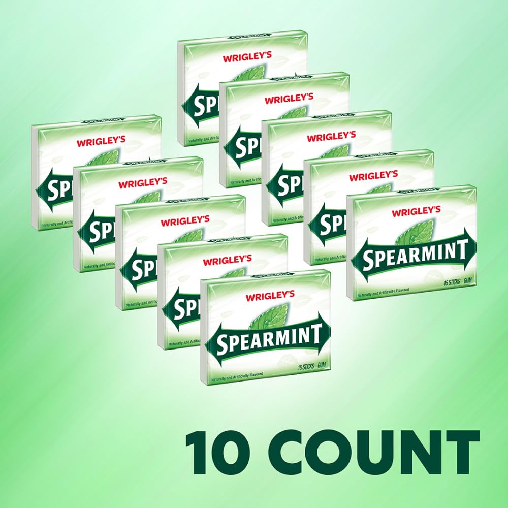 Spearmint flavor delivers cool freshness in each WRIGLEY'S gum stick.