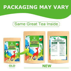 CO2-decaffeinated WT WEETEE green tea bags preserve flavor, ideal for evening tea.