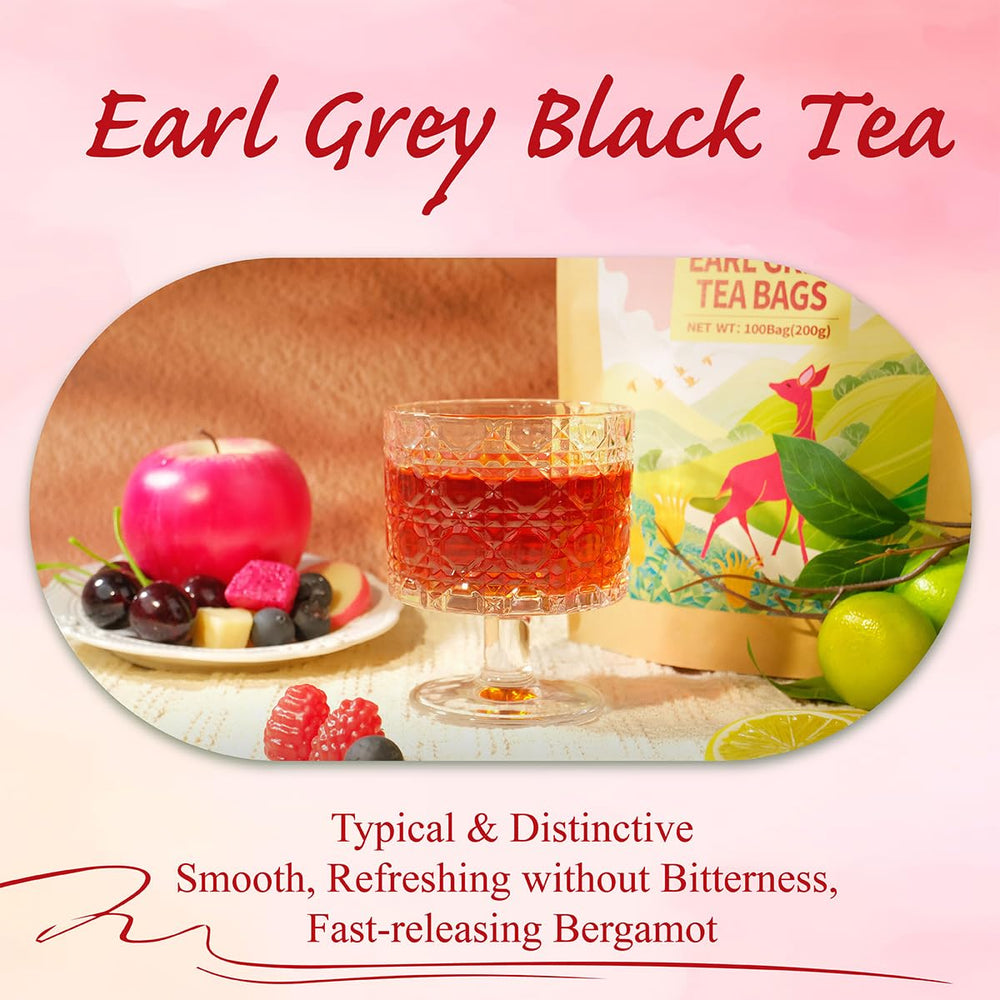 Hot WT WEETEE Earl Grey tea in a cup with balance and citrus notes.