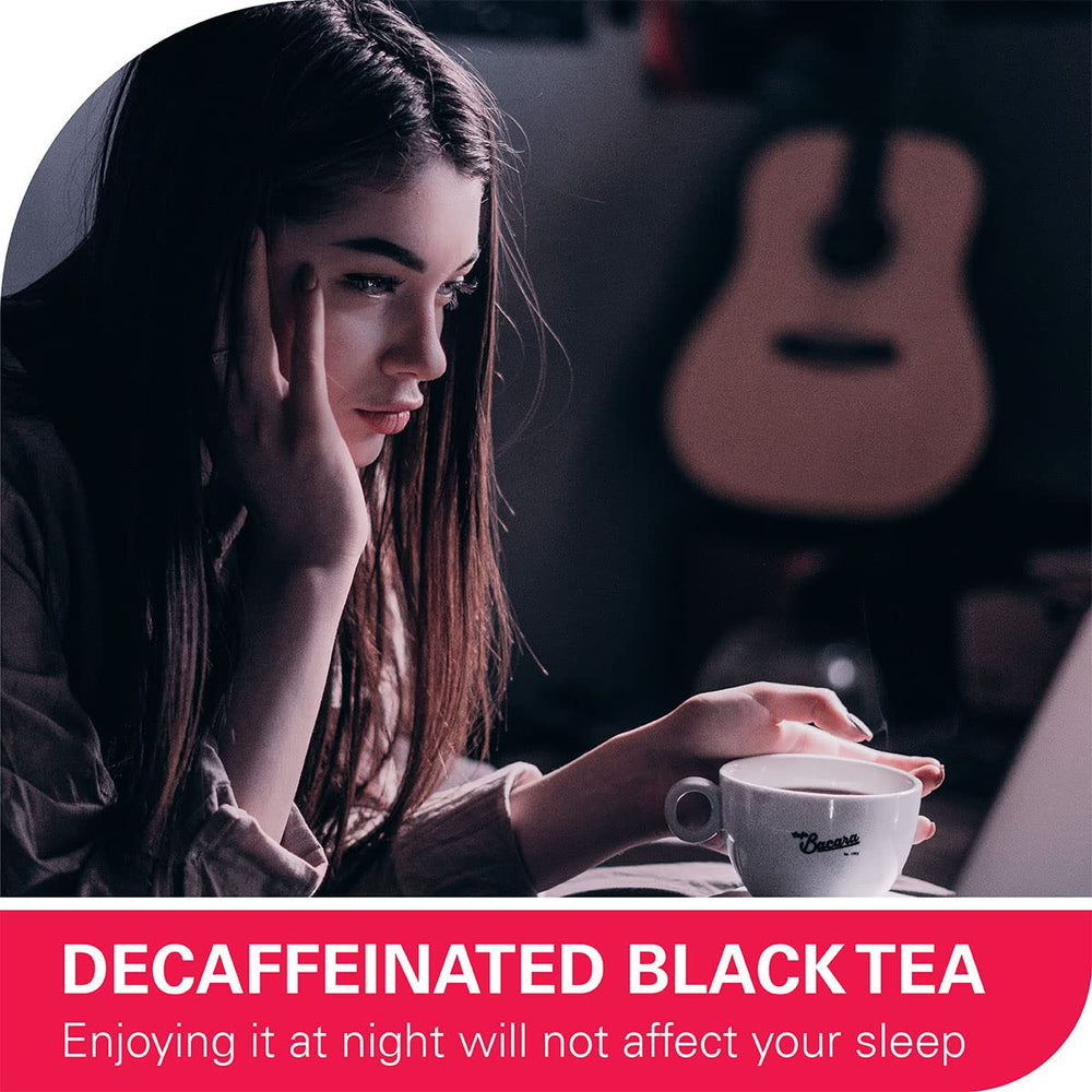 WT WEETEE organic decaf tea color in cup reflects bright, inviting brew.