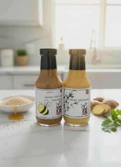 Wu Dressing dipping vegetables scene, versatile sauce for fresh produce.