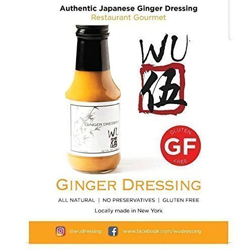Wu Dressing salad bowl with ginger dressing, ready to brighten greens.