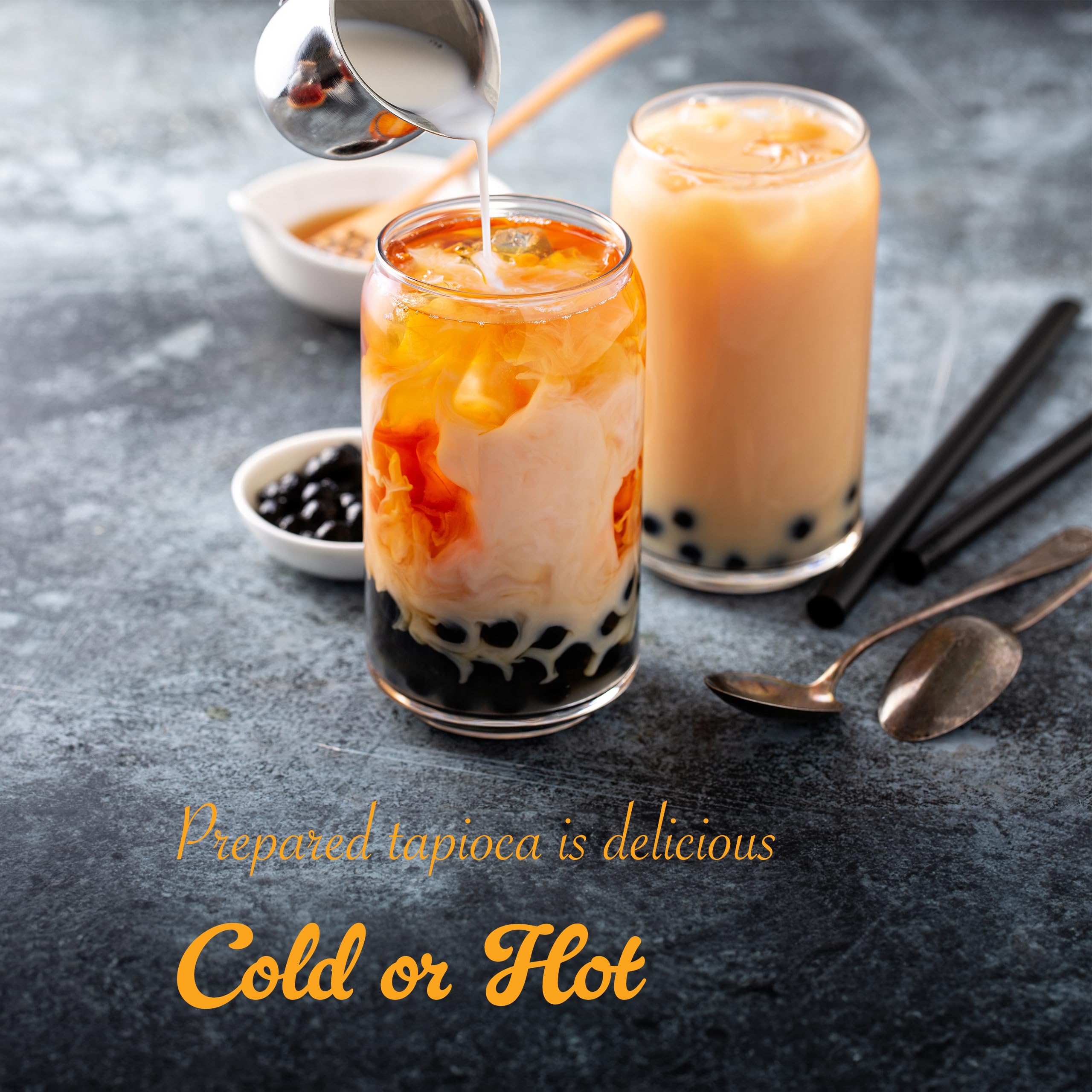 Chewy WuFuYuan boba pearls texture close-up for desserts