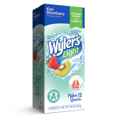 Wyler’s Light pitcher packs display showcasing six boxes for easy large-batch flavoring