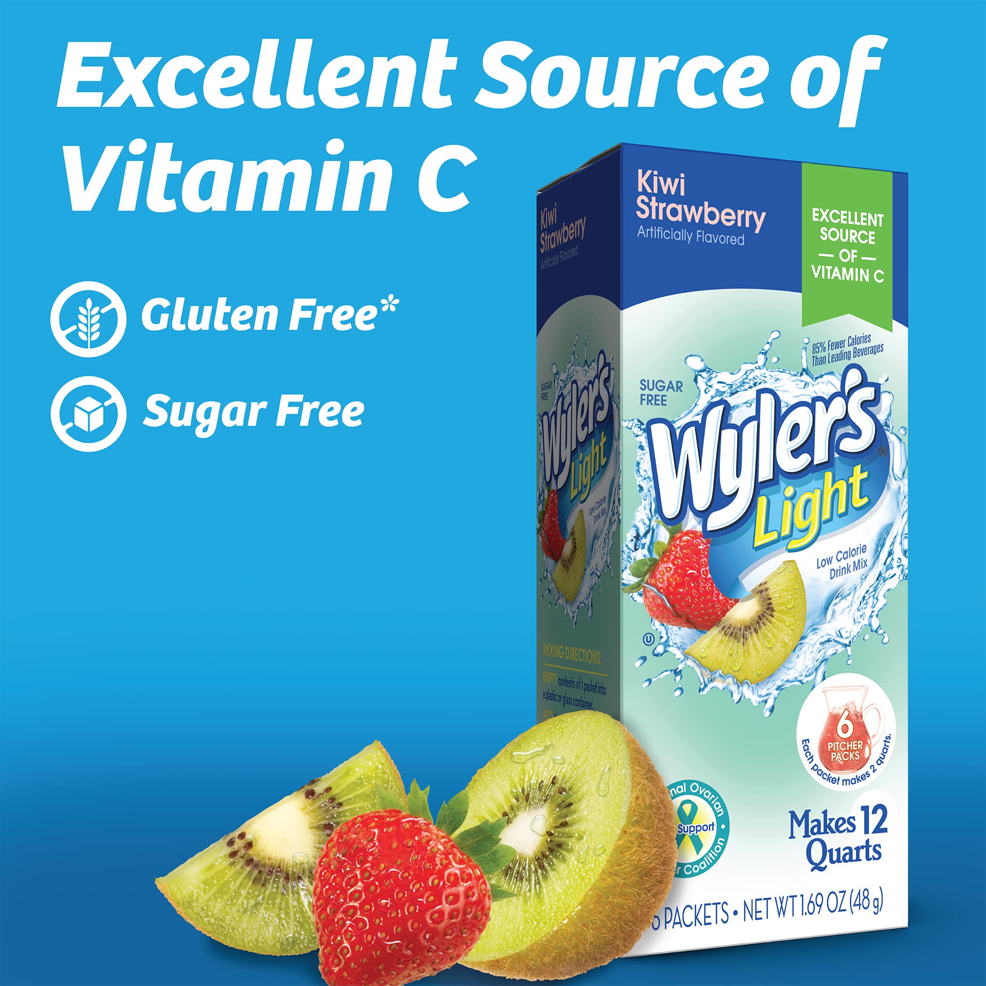 Sugar-free Wyler’s Light with 5 calories per serving for lighter hydration