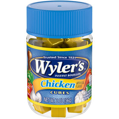 Wyler's Instant Bouillon chicken cubes jar front view shows convenient flavor boost