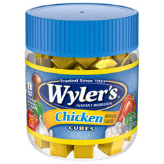 Wyler's Instant Bouillon chicken cubes pack with eight jars for quick flavor in soups