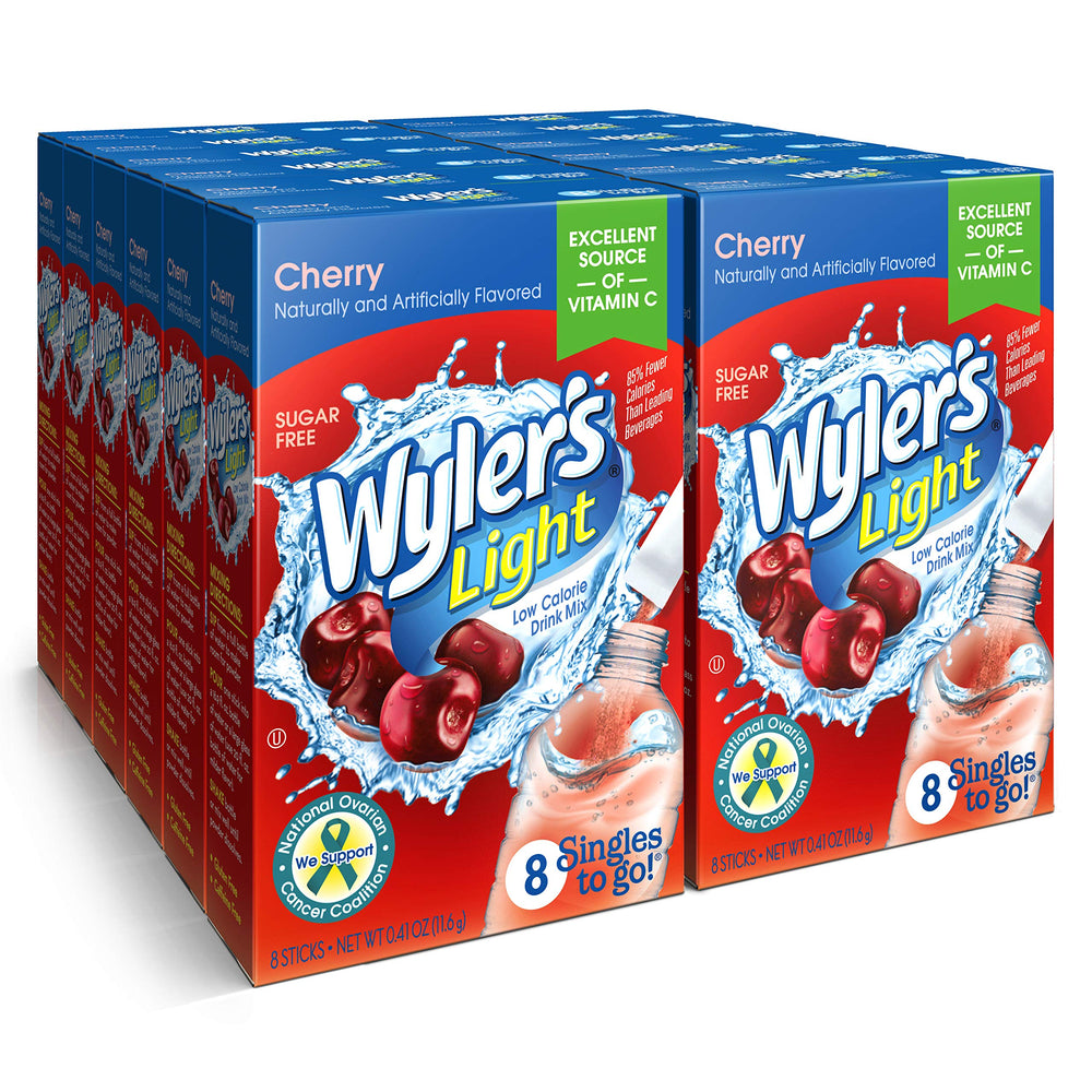 Wyler's Light Cherry packet closeup for sugar-free hydration
