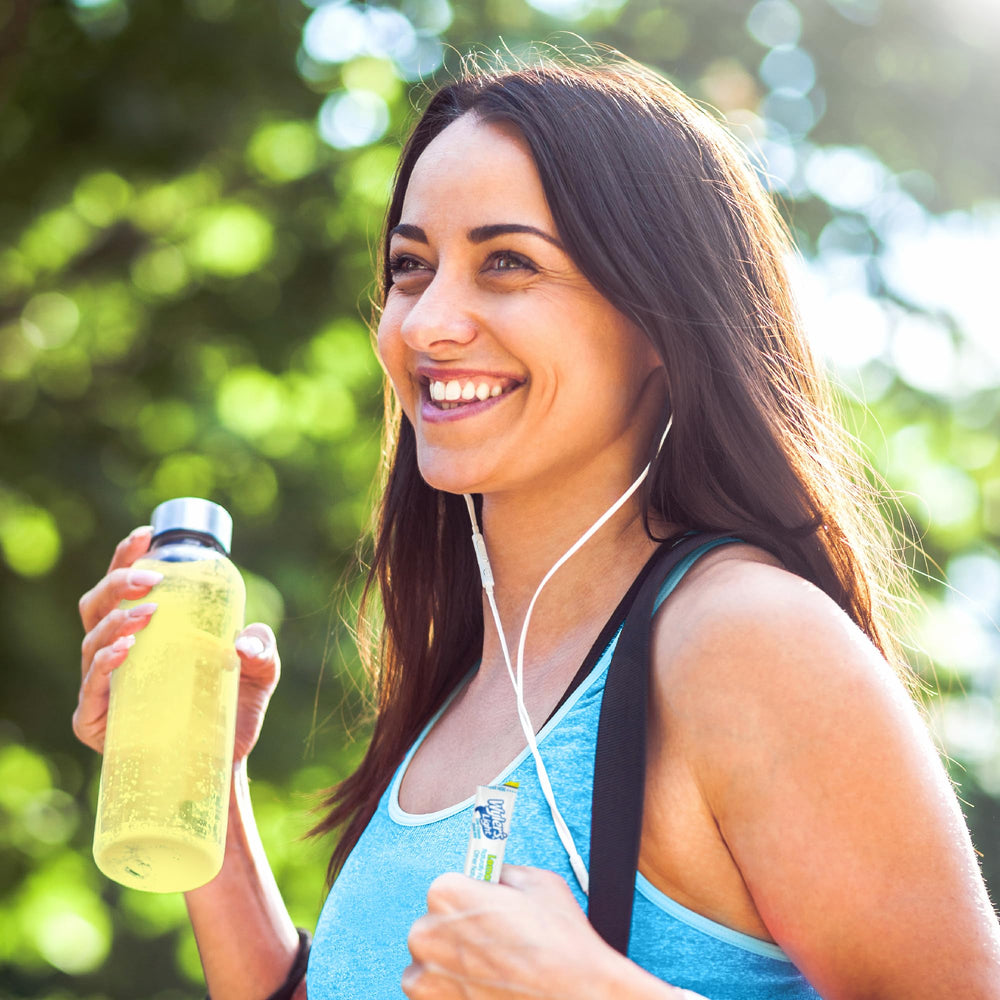 Eight-pack box close-up shows portable hydration options.