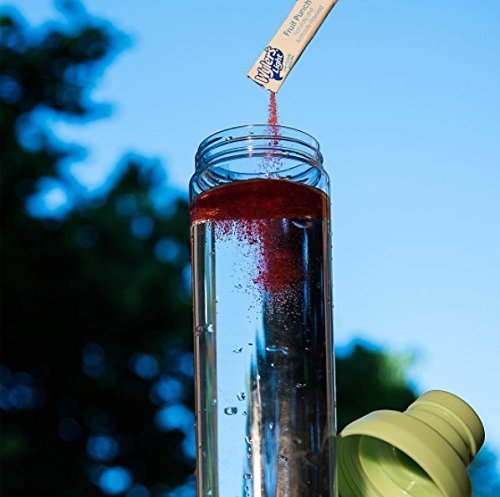 Glass of Wyler’s Light Fruit Punch over ice, refreshing hydration.