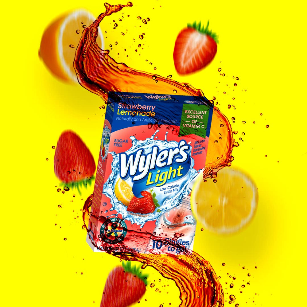 Gluten-free label on Wyler's Light Singles To Go packaging.