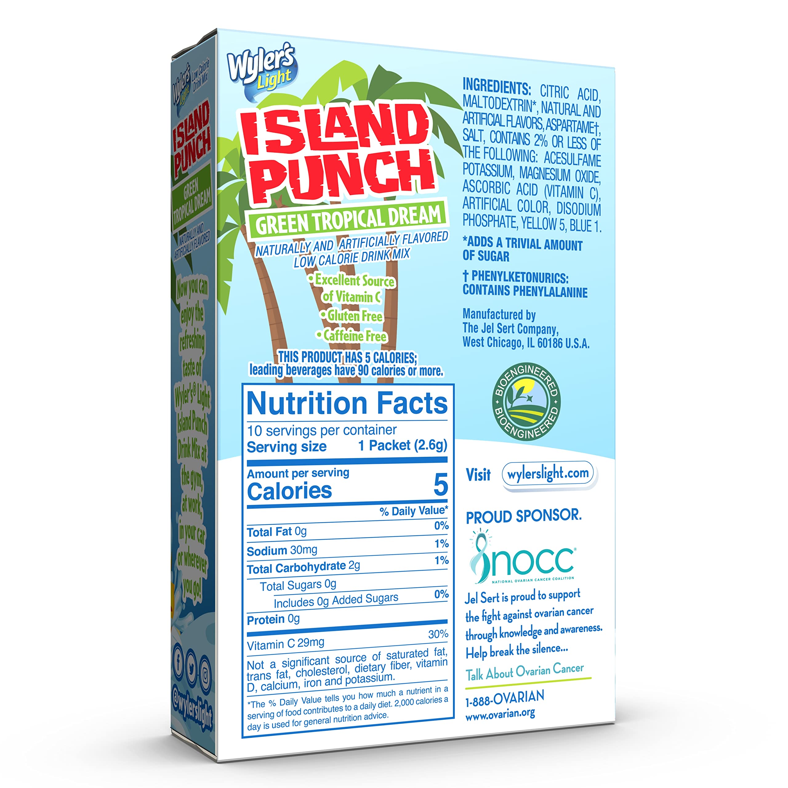 Wyler's Light Island Punch box front, convenient singles for on-the-go flavor