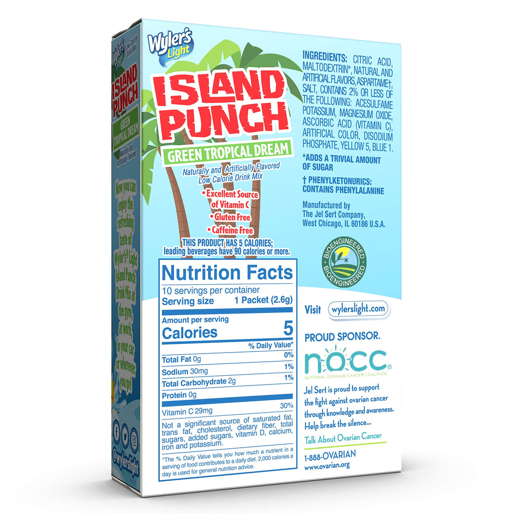 Wyler's Light Island Punch glass with ice offers a refreshing tropical taste
