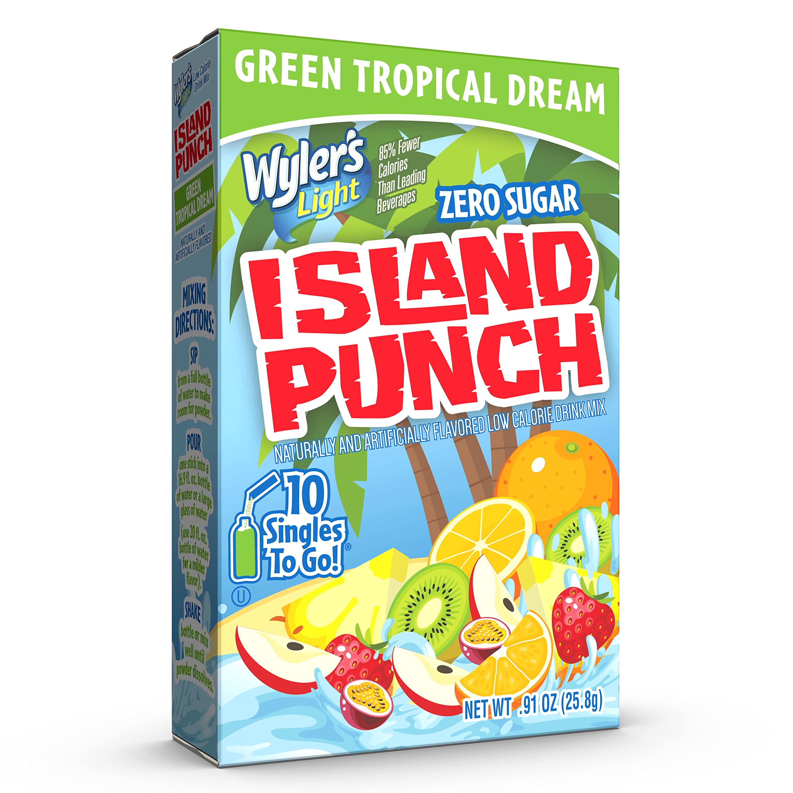 Wyler's Light Island Punch pour into water, stirring a tropical flavor